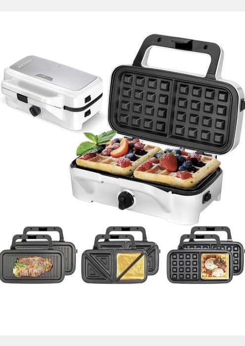 MPM 3-в-1- Тостер сандвич и контактна скара с 3 подвижни плочи ,1200W