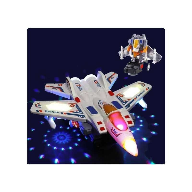 Jucarie transformers 2in1 avion vanatoare & robot, lumini, sunete