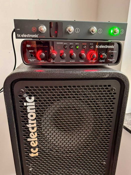 Amp chitara bass TC Electronic RH450 + boxa RS210 + RC4 REMOTE + bag