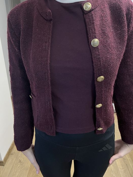 Жилетка Zara в цвят бордо, S