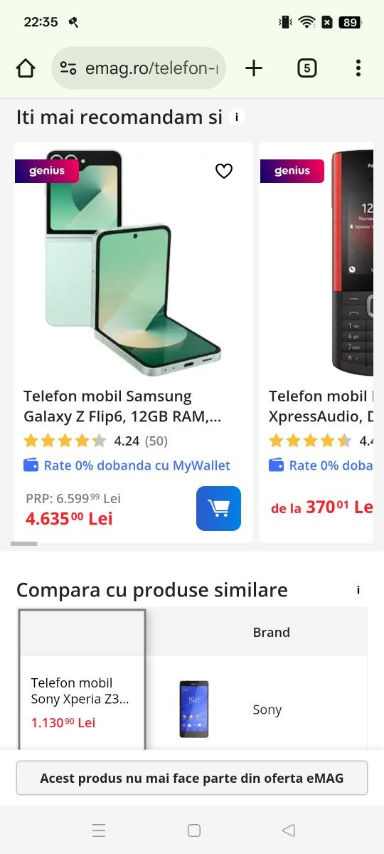 Vand sau Schimb Sony Xperia Z5 Compact SI Z3 Compact