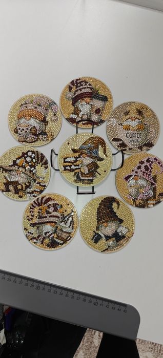 Set 8 suporturi cani/pahare Craciun