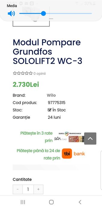 Grundfos  sololift2 wc3 modul pompare cu tocator noua cu garantie