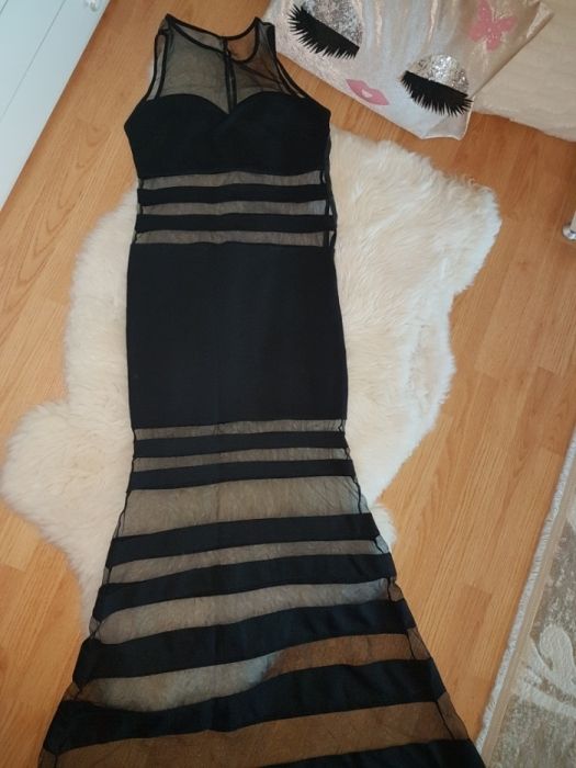 Официална дълга черна рокля