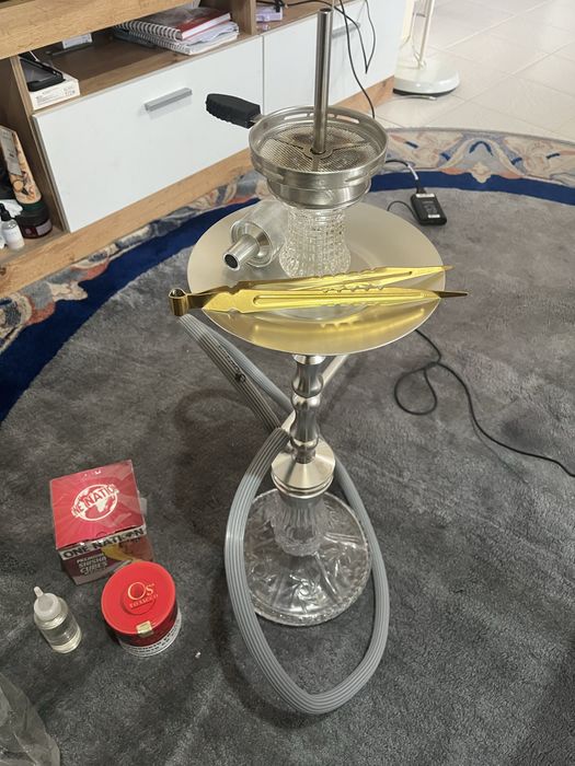 Dschinni Shisha Наргиле комлект + кетчър, въглени, тютюн Os и глицерин