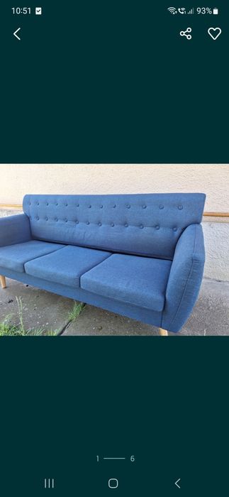 Canapea cu 3 locuri, tapițerie textilă, 172x70x82 cm