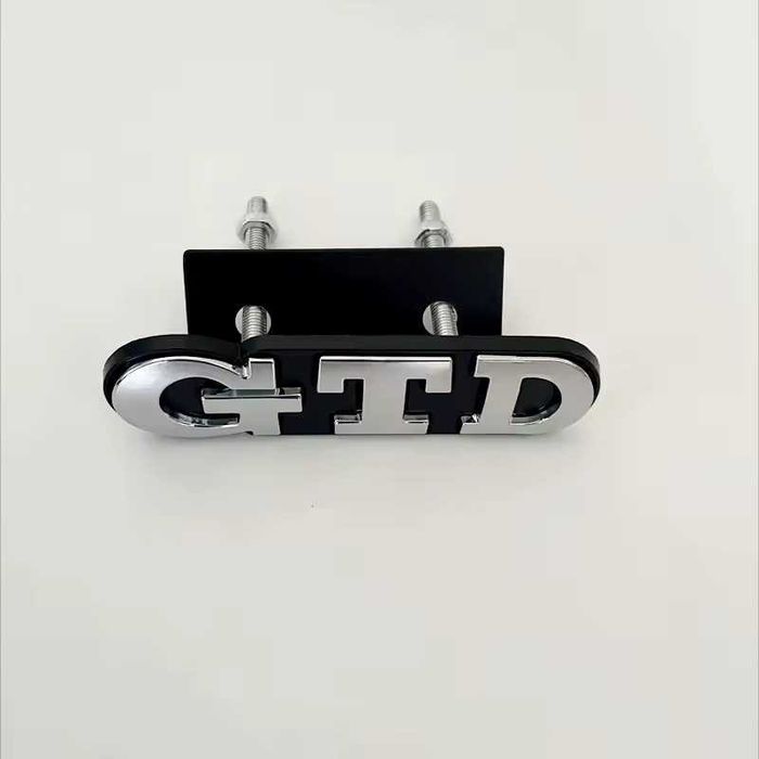 Emblema Metalica GTI GTD + Suport pentru Grila Bara Fata VW Volkswagen
