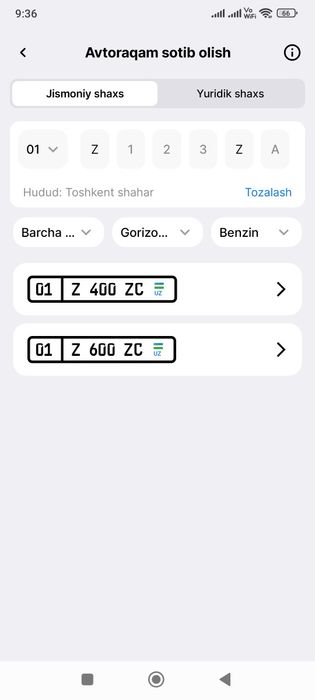 Super avtoraqamlar!!