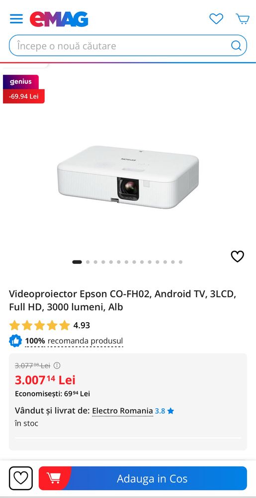 Videoproiector EPSON CO-FH02