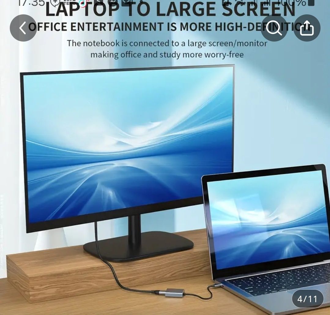 Адаптер USB C — HDMI, кабель 4K, адаптер USB Type-C — адаптер