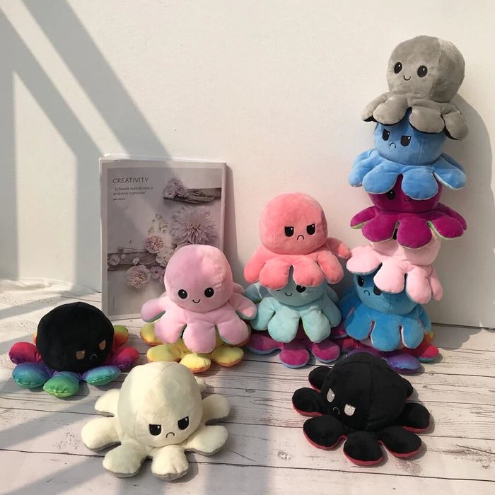 Плюшевая игрушка Осьминог-перевёртыш (двухсторонний осьминог)