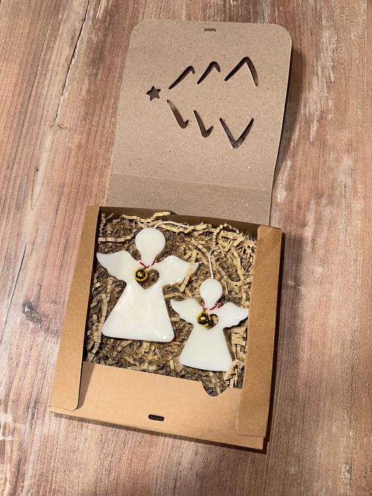 Set Lumânări Handmade Îngerași – 140 g – Aromă la Alegere (Crăciun)