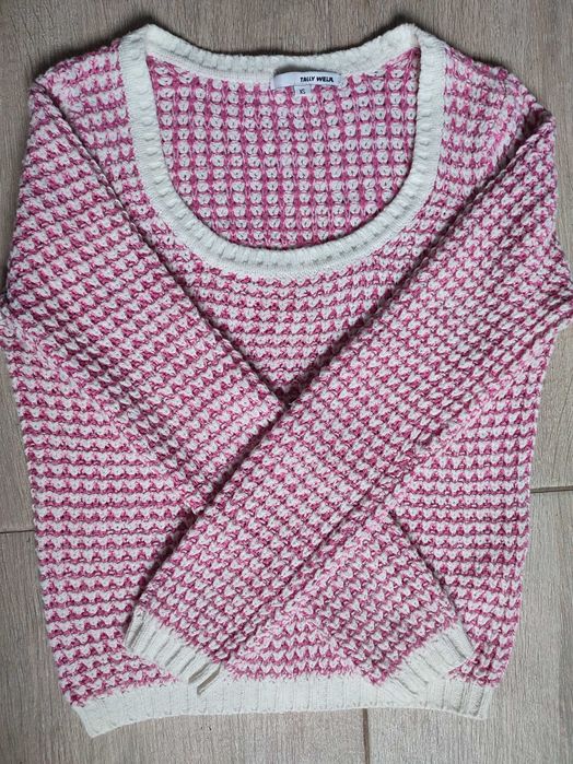 Pulover Tally Weijl roz și alb XS