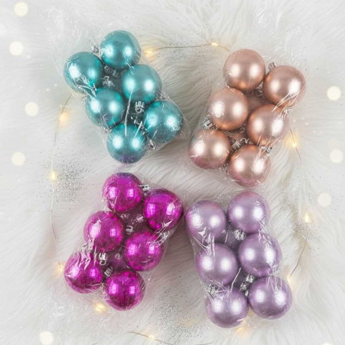 Комплект перлени коледни топки – 6 бр.+ подарък-6 бр.златисти топки.