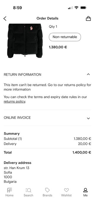 Moncler - пухенка с махащи се ръкави (оригинал)