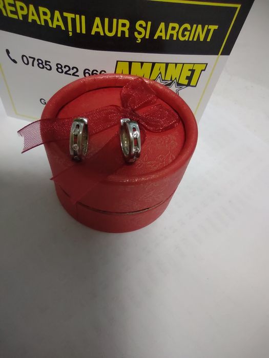 Cercei aur alb 14k(efn)