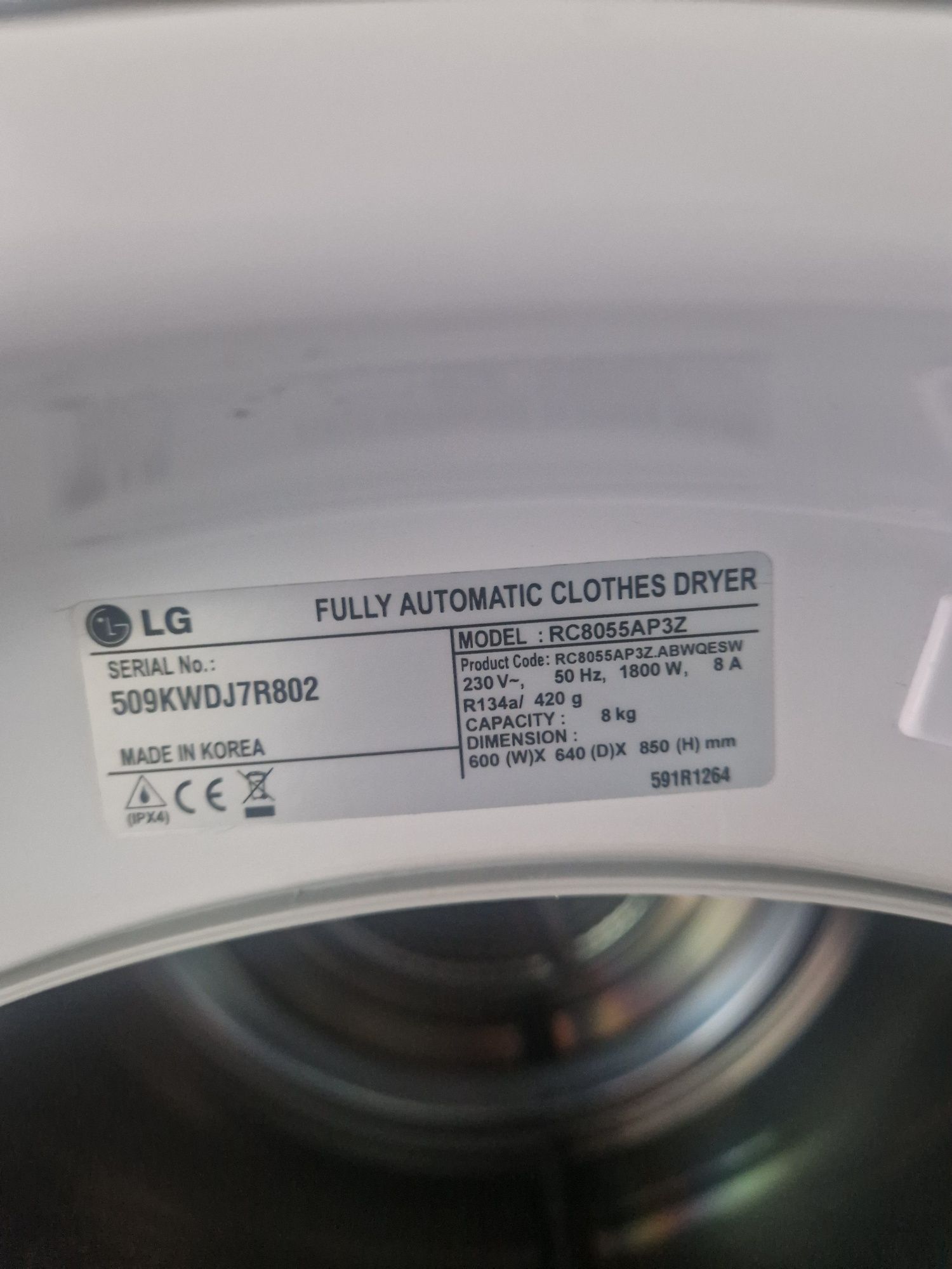 Сушилня Lg 8 кг А+++ Термопомпа