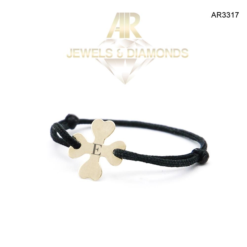 Inel pe snur Aur 14 K cu TRIFOI model nou deosebit ARJEWELS(AR33117)