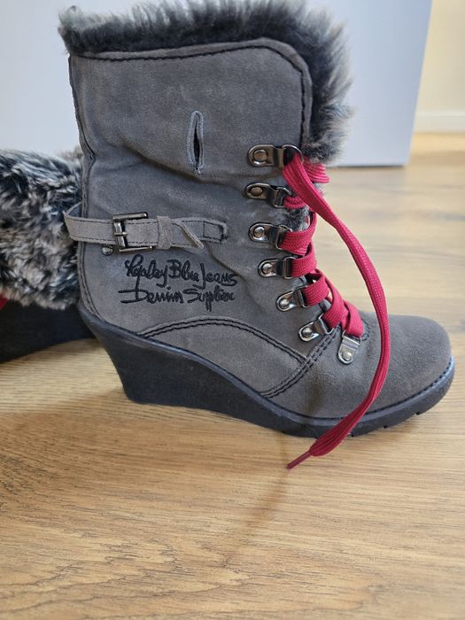 Timberland/Replay Оригинални дамски боти естествена кожа 39/ 37 номер