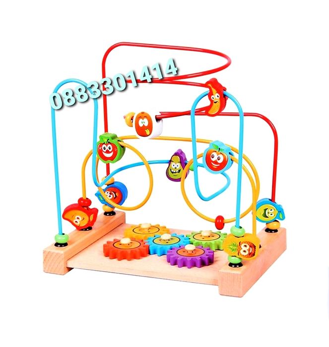 Дървена игра Пъзел с топчета Голям