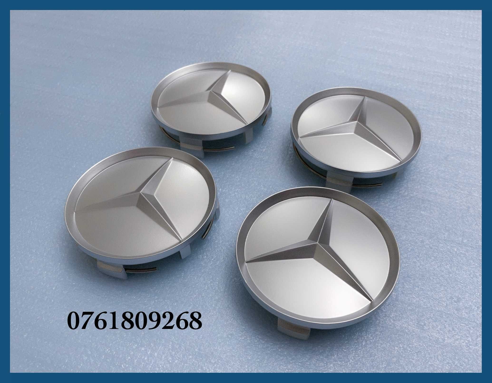 Set 4 capace gri 75mm jante aliaj Mercedes Benz