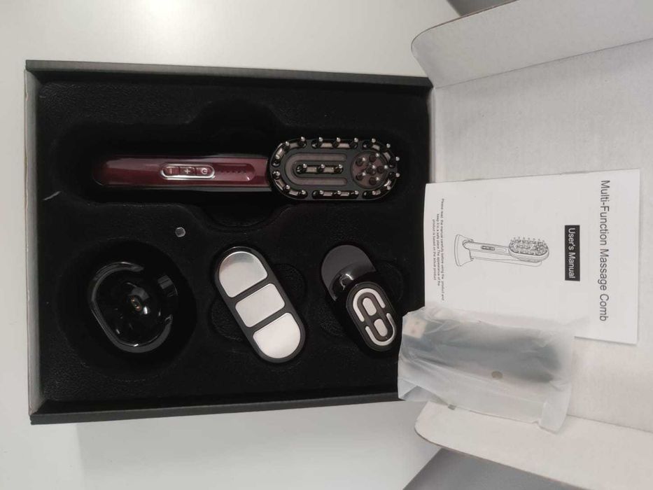 Perie NOUA de masaj scalp/fata/corp, 3 in 1, lumina rosie/albastra,EMS