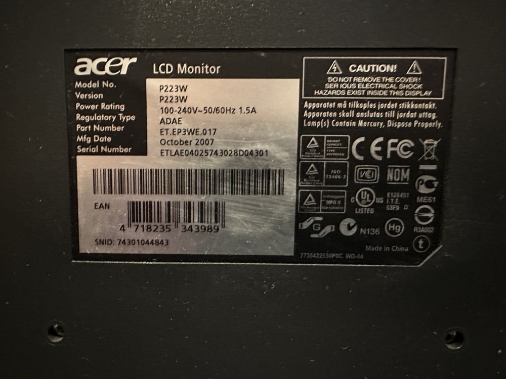 Монитор  ACER P223