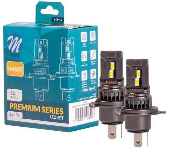 LED крушки M-TECH SMART PREMIUM H4/H7/H11/HB3/HB4-12V-6000K,к-т/2 бр./