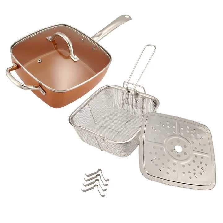 Дълбок тиган с незалепващо покритие 5в1 Copper Pan