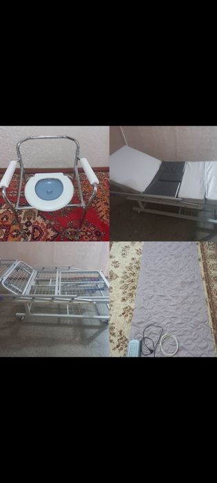 Продам медицинскую кровать, противопролежневый матрас, туалет