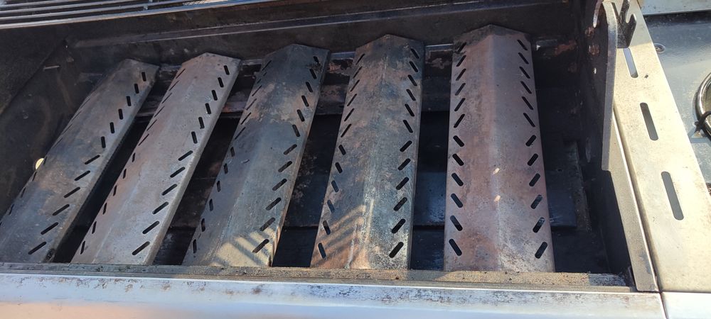 Grătar pe gaz cu grill si rotisor 6+1 inox