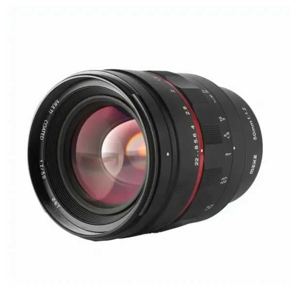 Obiectiv manual Meike MK 50mm F1.2 negru pentru Sony E-mount