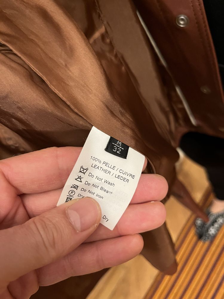Geaca piele maro Massimo Dutti L