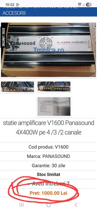 vand statie / amplificator subwoofer sau boxe auto