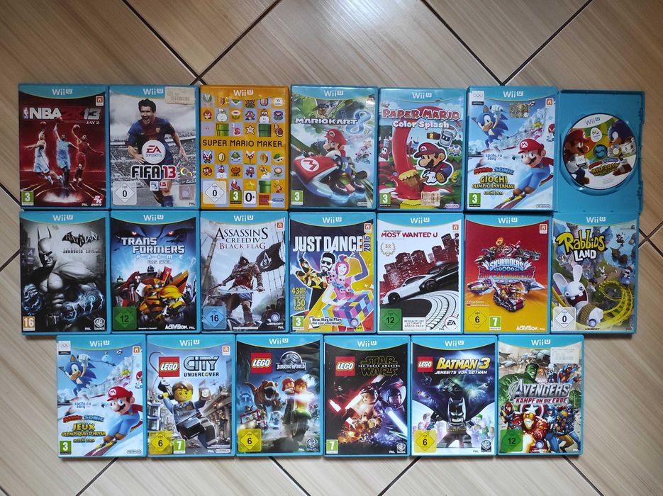 WiiU Mario Sonic Lego Just Dance NFS Marvel Batman Transformers Fifa