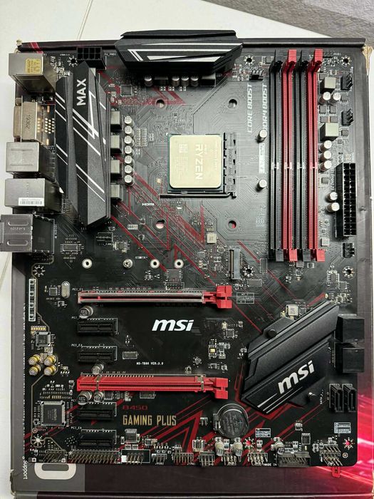 Дънна платка MSI B450 Gaming Plus Max+Ryzen 5 3600X