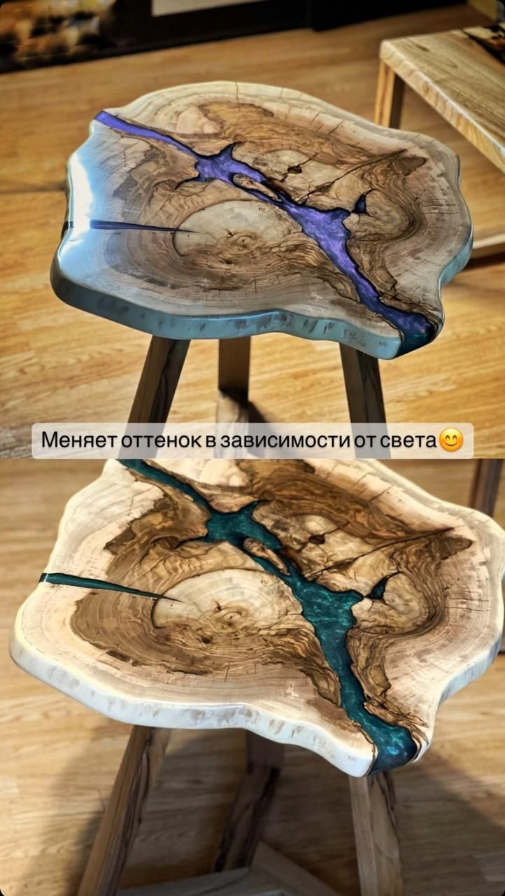 Стол журнальный из натурального дерева