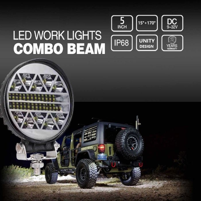 108W LED ЛЕД Диоден Фар Работна Лампа Прожектор Задна Светлина