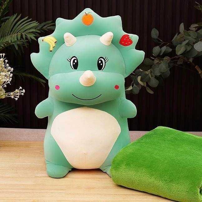 Jucarie De Plus KOMAZI®  Dino  60 cm cu Paturica 100 x 175 cm