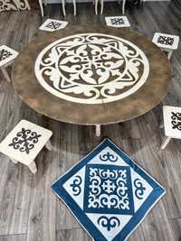 Национальные круглые столы оптом казахские круглые квадратные жер стол