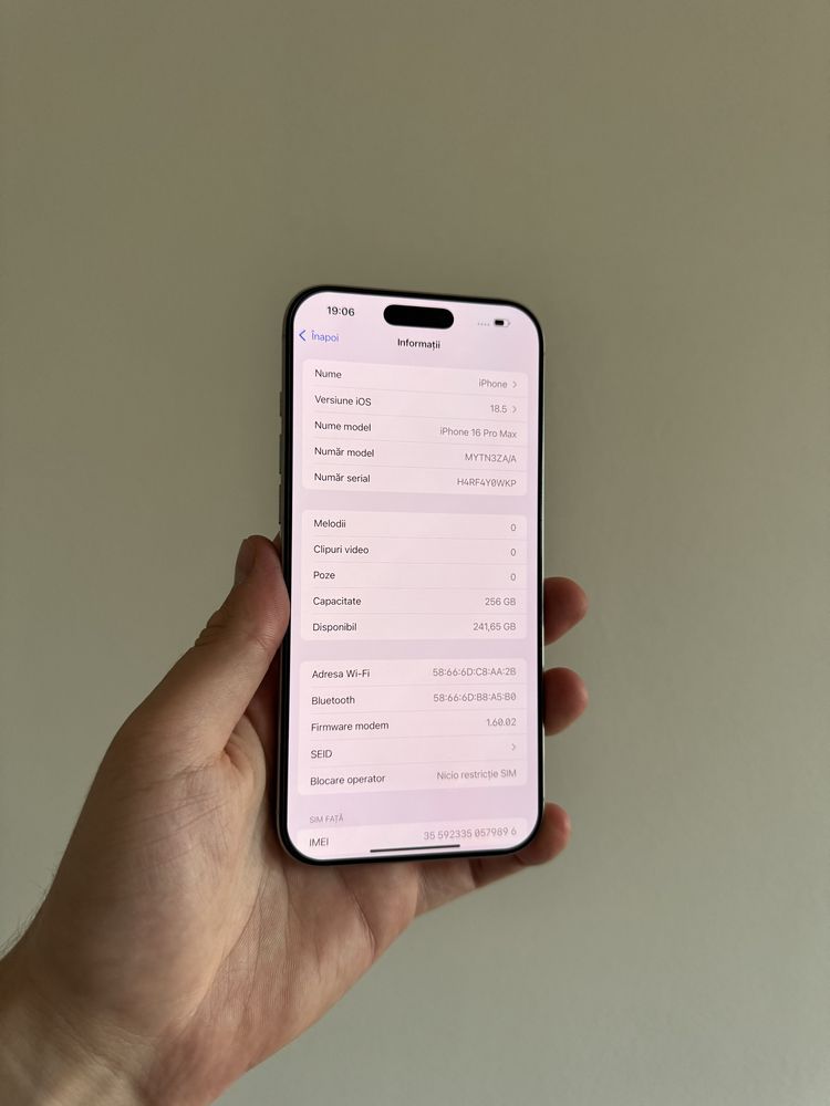 iPhone 16 Pro Max 256gb White 100%