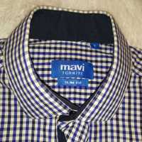 Рубашка в  мелкую клетку с коротким рукавом MAVI М921 М922