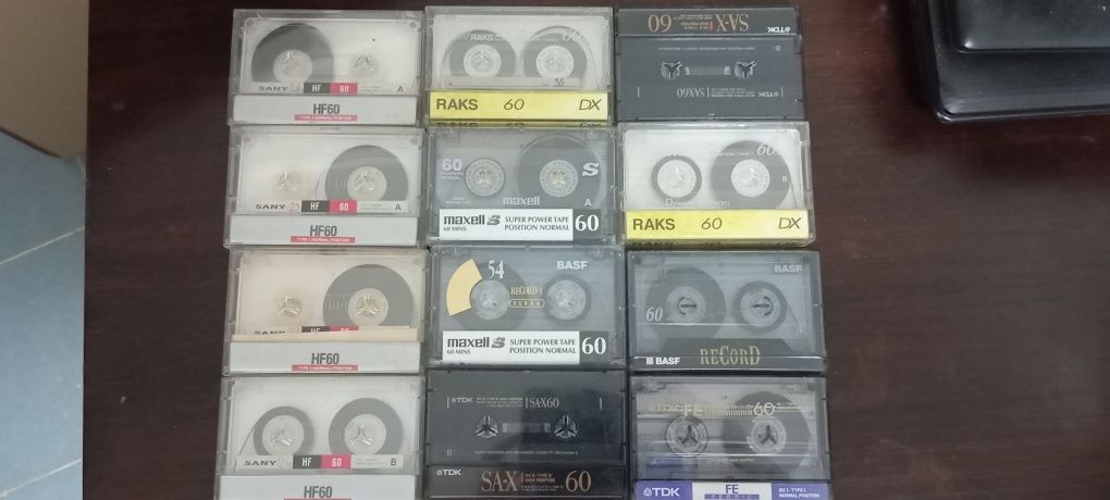 Casete audio , Basf ,Maxell,Jvs,Sony,DTK,