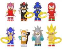 Set 8 Minifigurine noi tip Lego Sonic pack1 cu Metal Sonic si Amy Rose