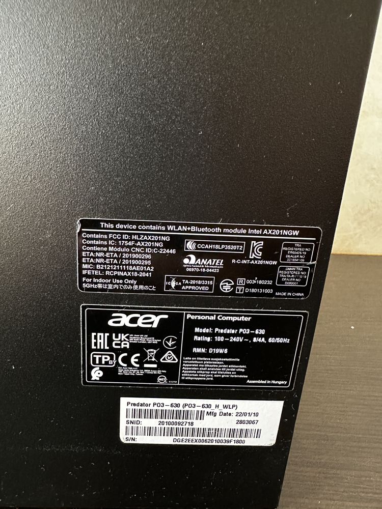 Компютър Acer Predator Orion PO3-630