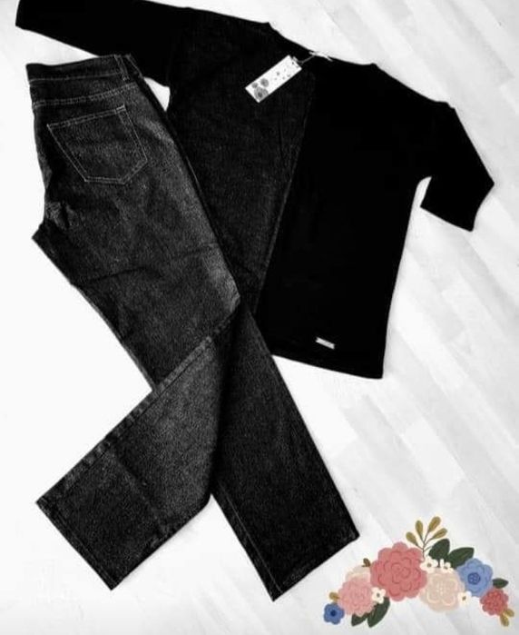 Compleu Oviesse dama,jeans+bluza ,insertii for lurex