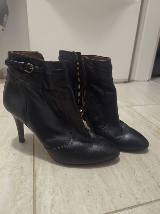 Дамски кожени обувки на ток