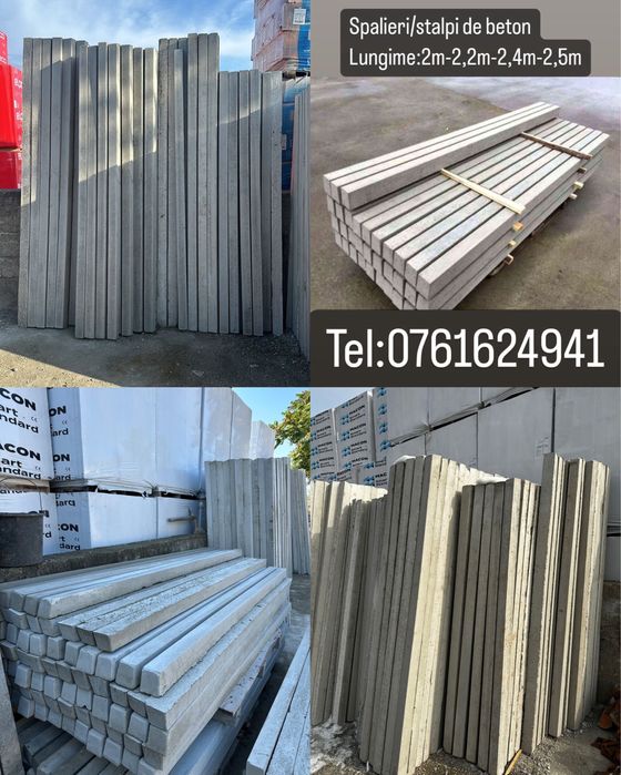 Stalpi de beton / spalieri / capace de gard / tuburi de beton / dale