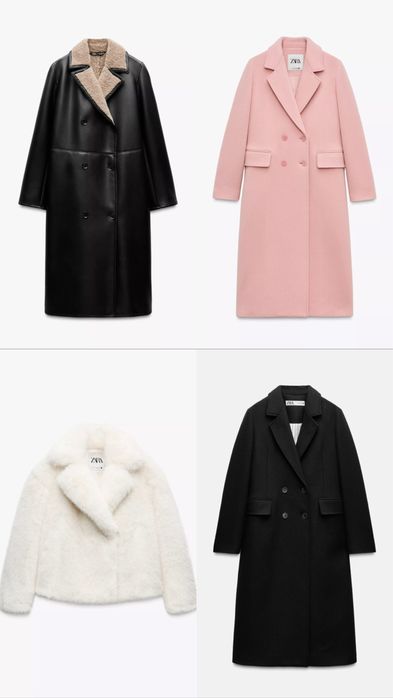 Палта от вълна и изкуствен косъм на ZARA