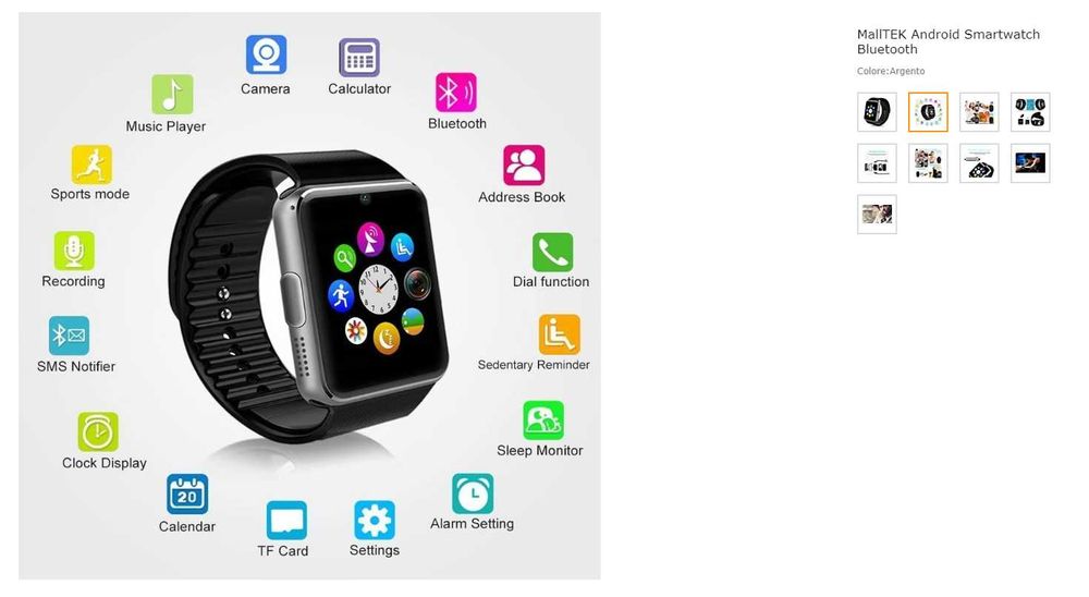 Ceas inteligent MallTEK GT08 , Android Bluetooth .